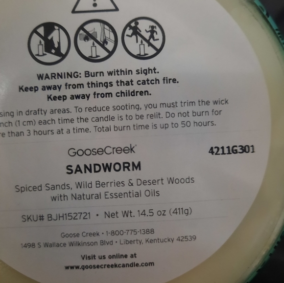 Goosecreek sandworm beetlejuice candle - Picture 2 of 2